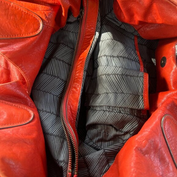 BCBGMaxAzria Orange Leather Large Hobo Shoulder Bag - Picture 11 of 12